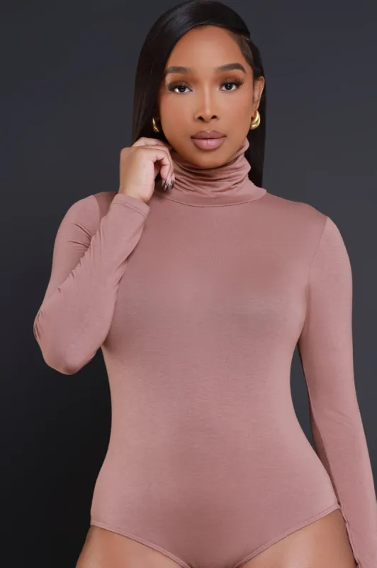 Maneater Turtleneck Bodysuit - Toffee sold by Swankaposh
