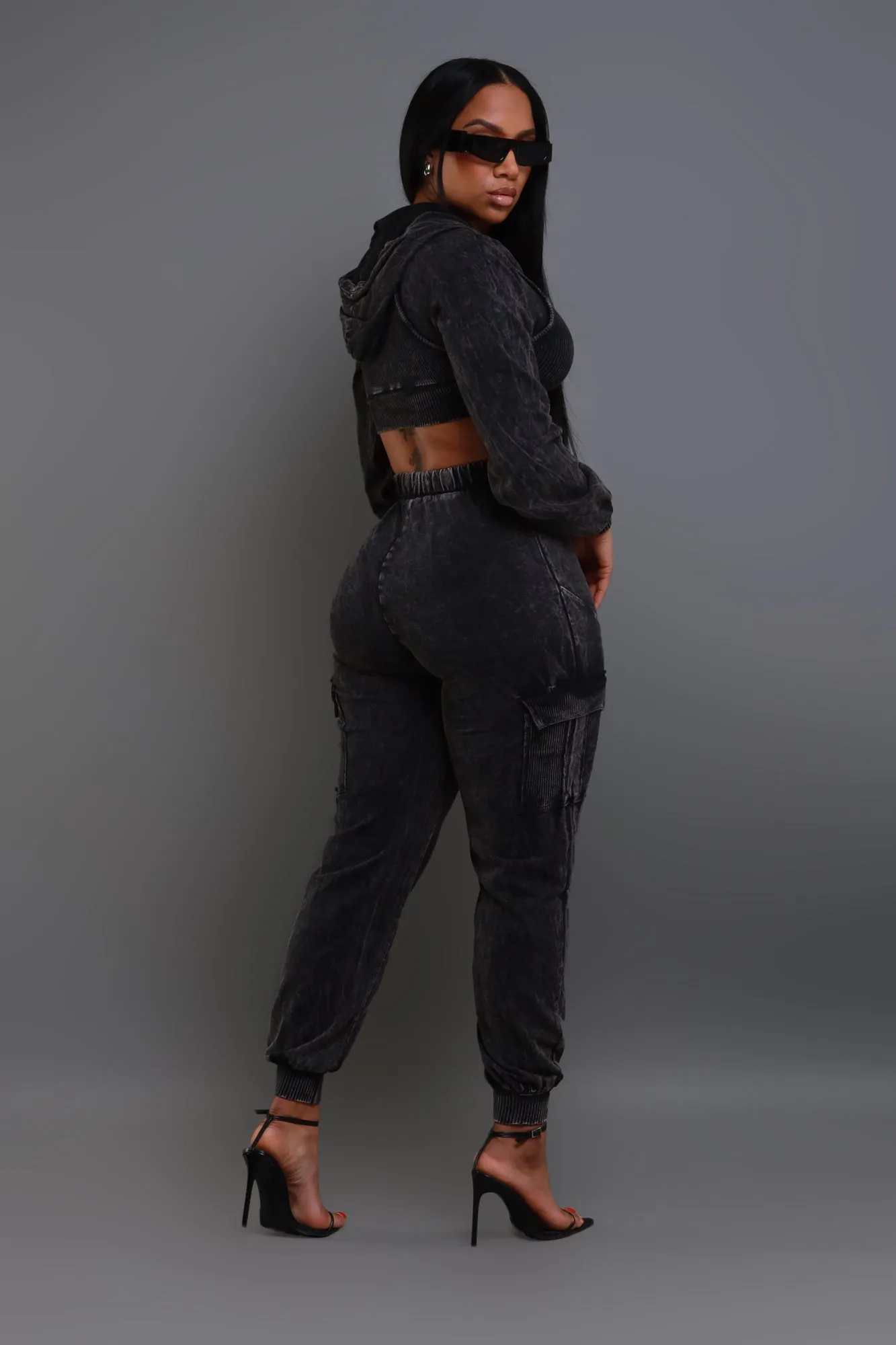 Big Ask Hooded Cargo Pants Set - Black sold by Swankaposh product image thumbnail 3