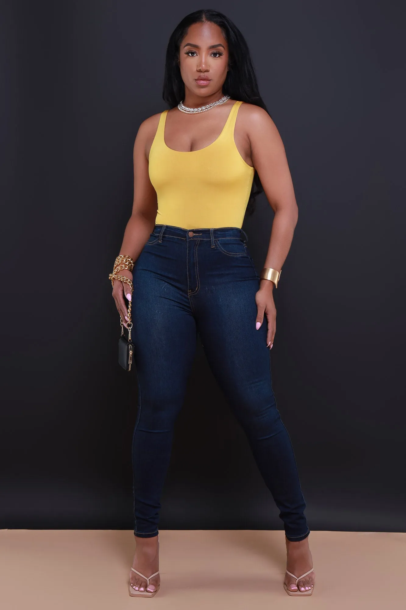 Invest Simple Shaping Tank Bodysuit - Mustard sold by Swankaposh product image thumbnail 2