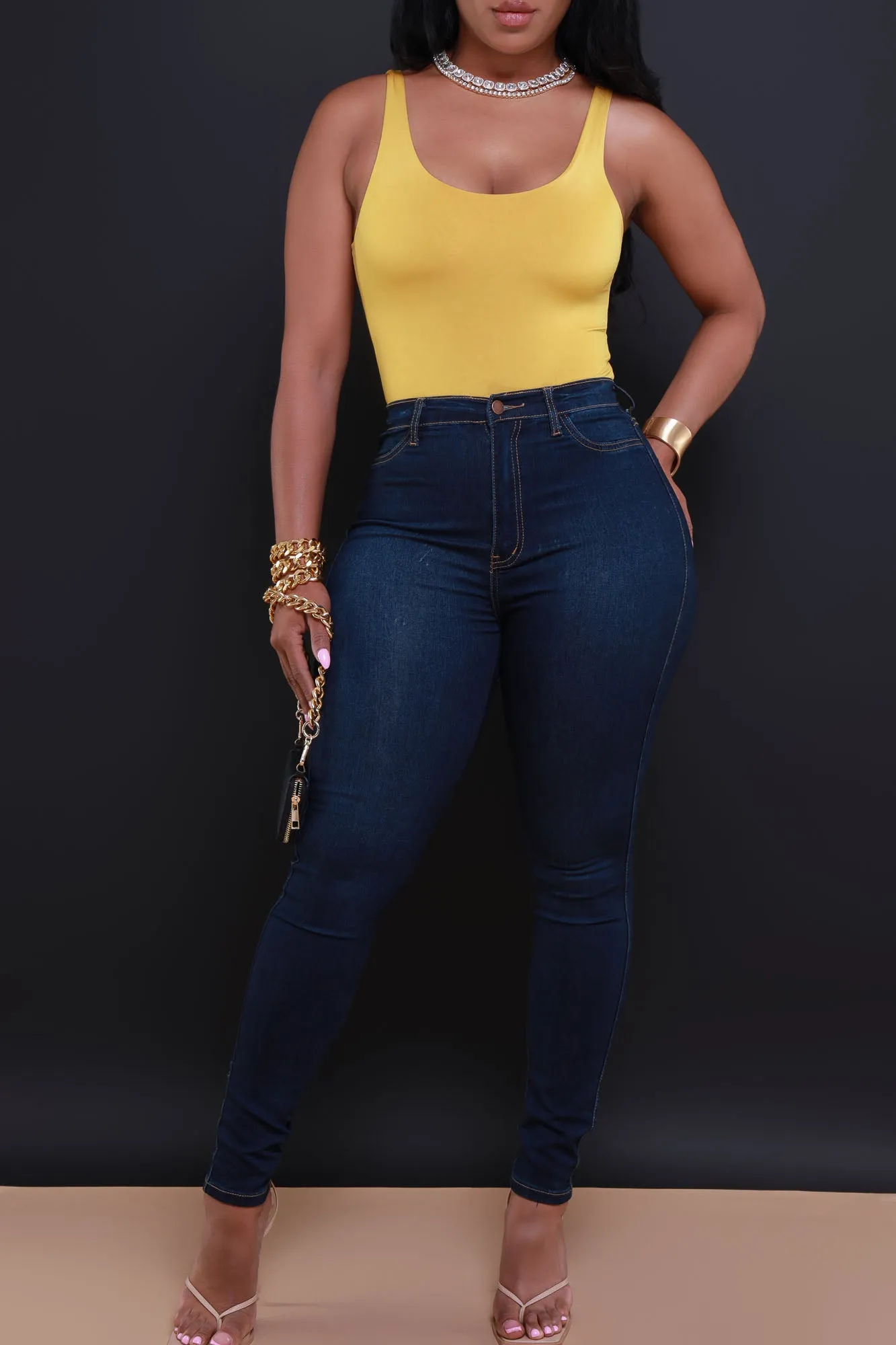 Invest Simple Shaping Tank Bodysuit - Mustard sold by Swankaposh product image thumbnail 4