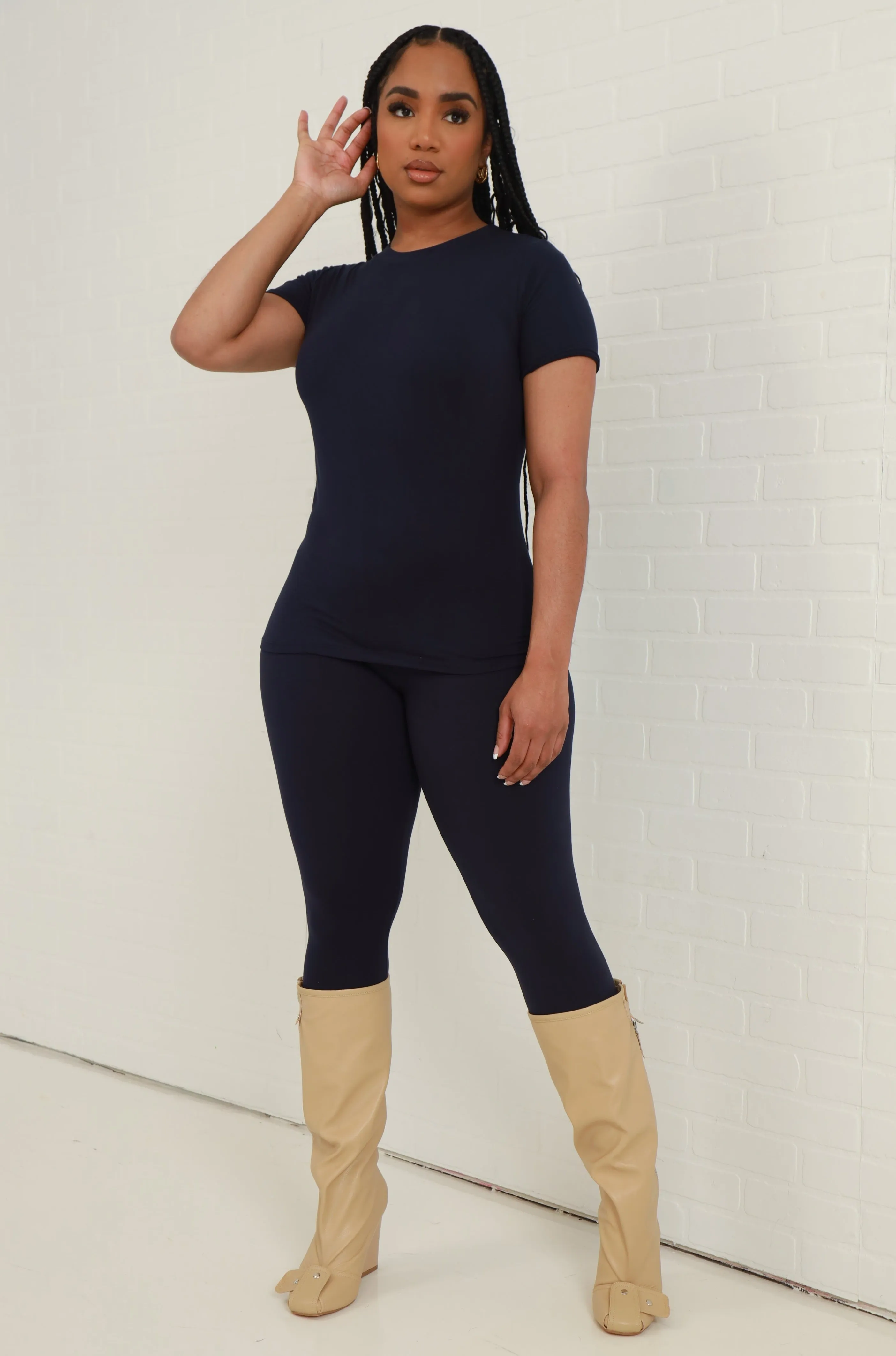Perfect Timing Short Sleeve Pants Set - Navy sold by Swankaposh product image thumbnail 3