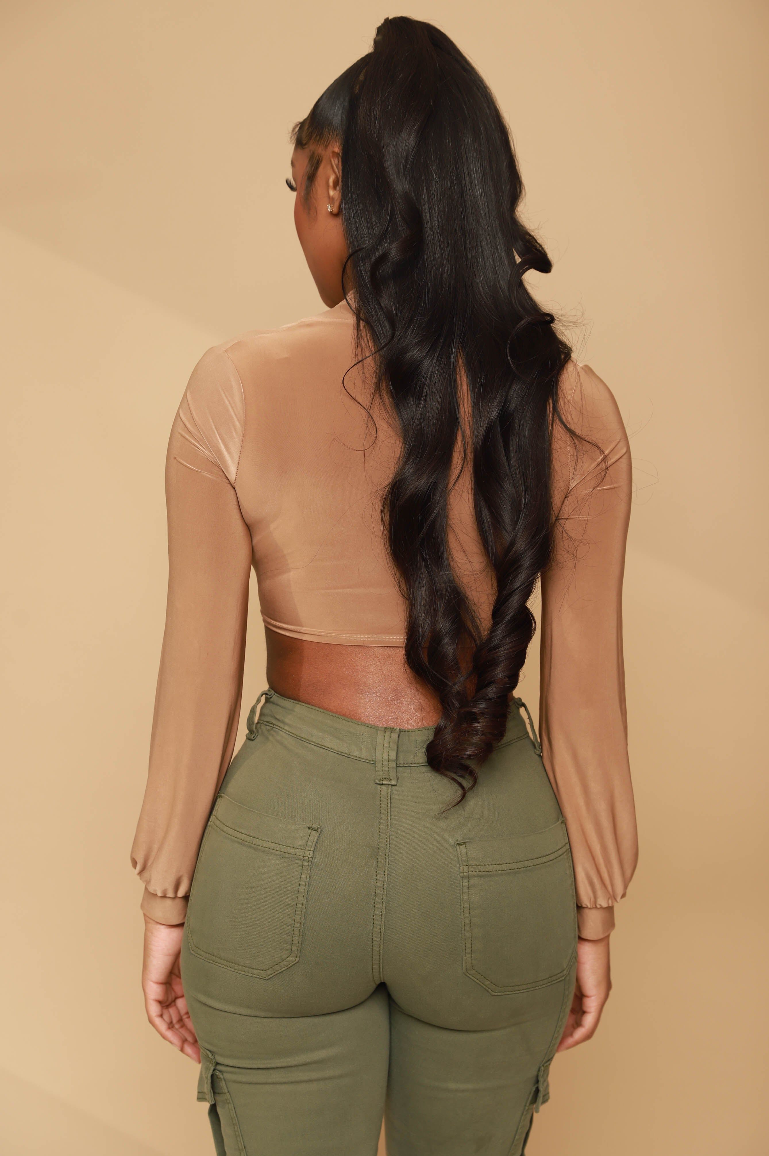 Told You So Tie Up Crop Top - Mocha sold by Swankaposh product image thumbnail 3