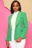 High Society Double Breasted Boyfriend Blazer - Green sold by Swankaposh
