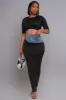 At Rest Cropped Maxi Skirt Set - Black/Denim sold by Swankaposh