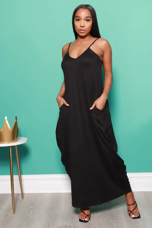 Hey Bestie Oversized Maxi Dress - Black sold by Swankaposh