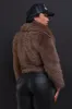Snow Day Cropped Faux Fur Jacket - Brown sold by Swankaposh