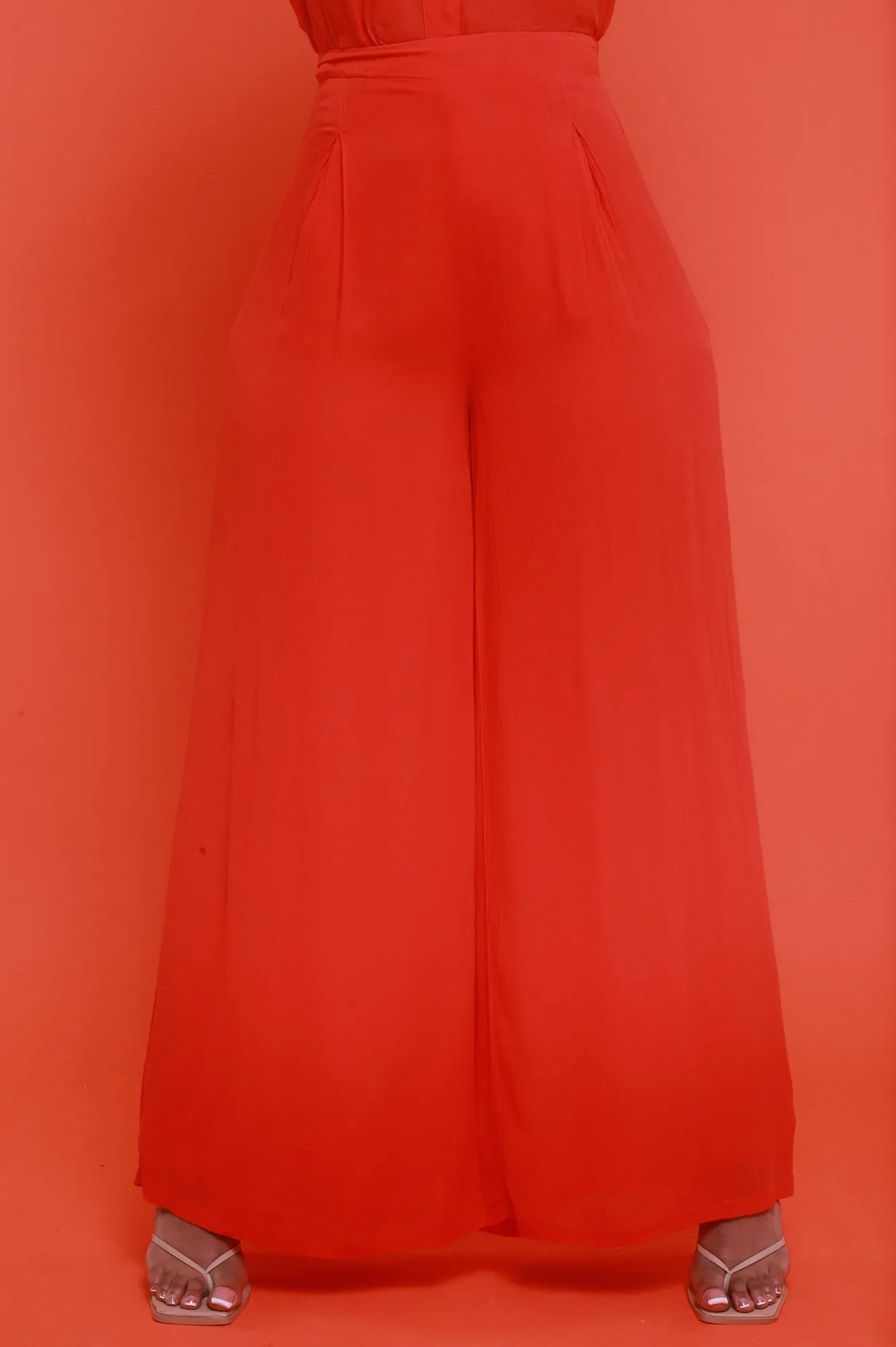 Live A Little Pleated Wide Leg Pants - Orange sold by Swankaposh product image thumbnail 3