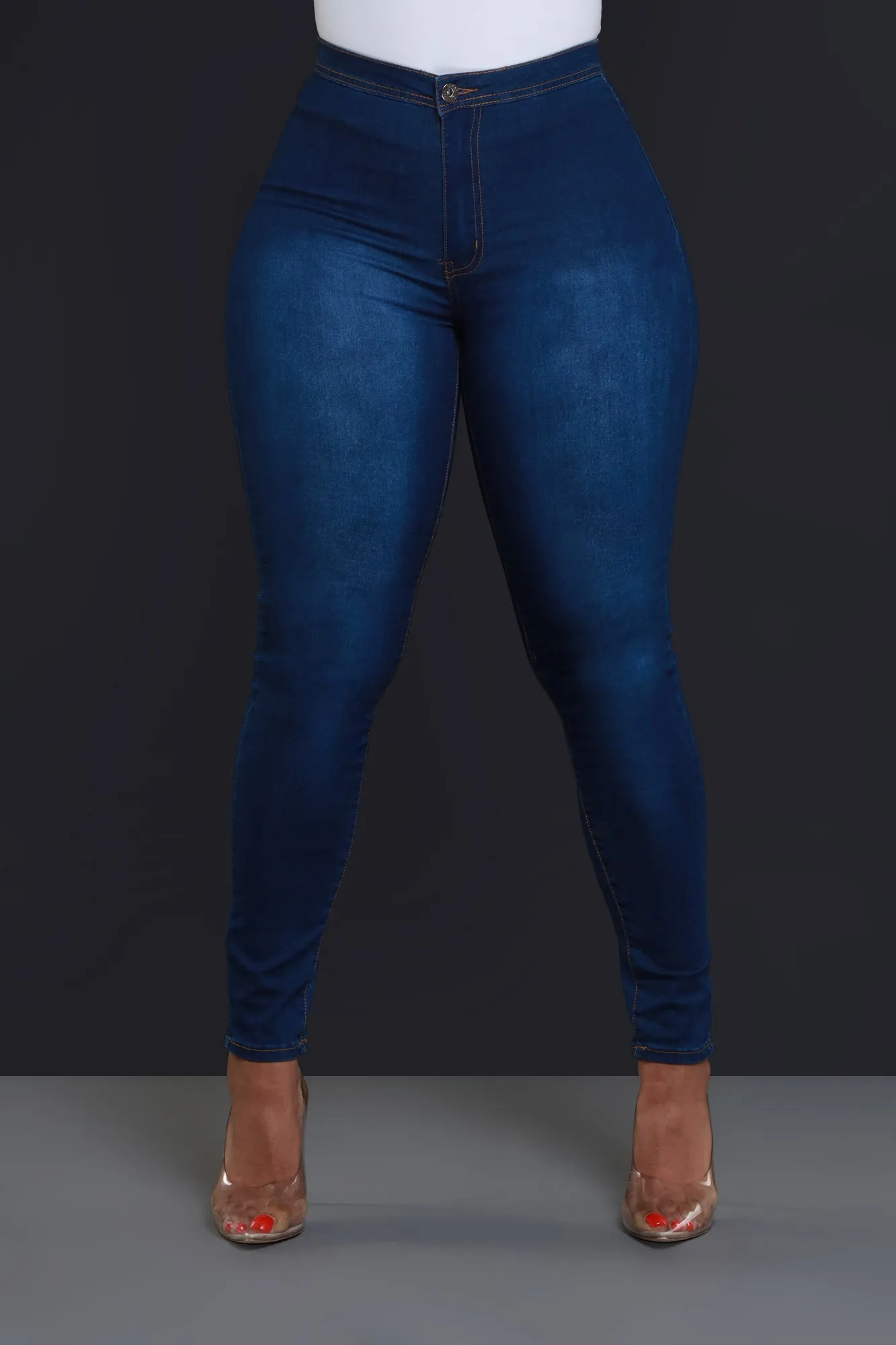 Super Swank High Waist Stretchy Jeans - Medium Wash Denim sold by Swankaposh product image thumbnail 2