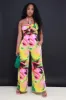 By The Coast Printed Jumpsuit - Fuchsia Multicolor sold by Swankaposh