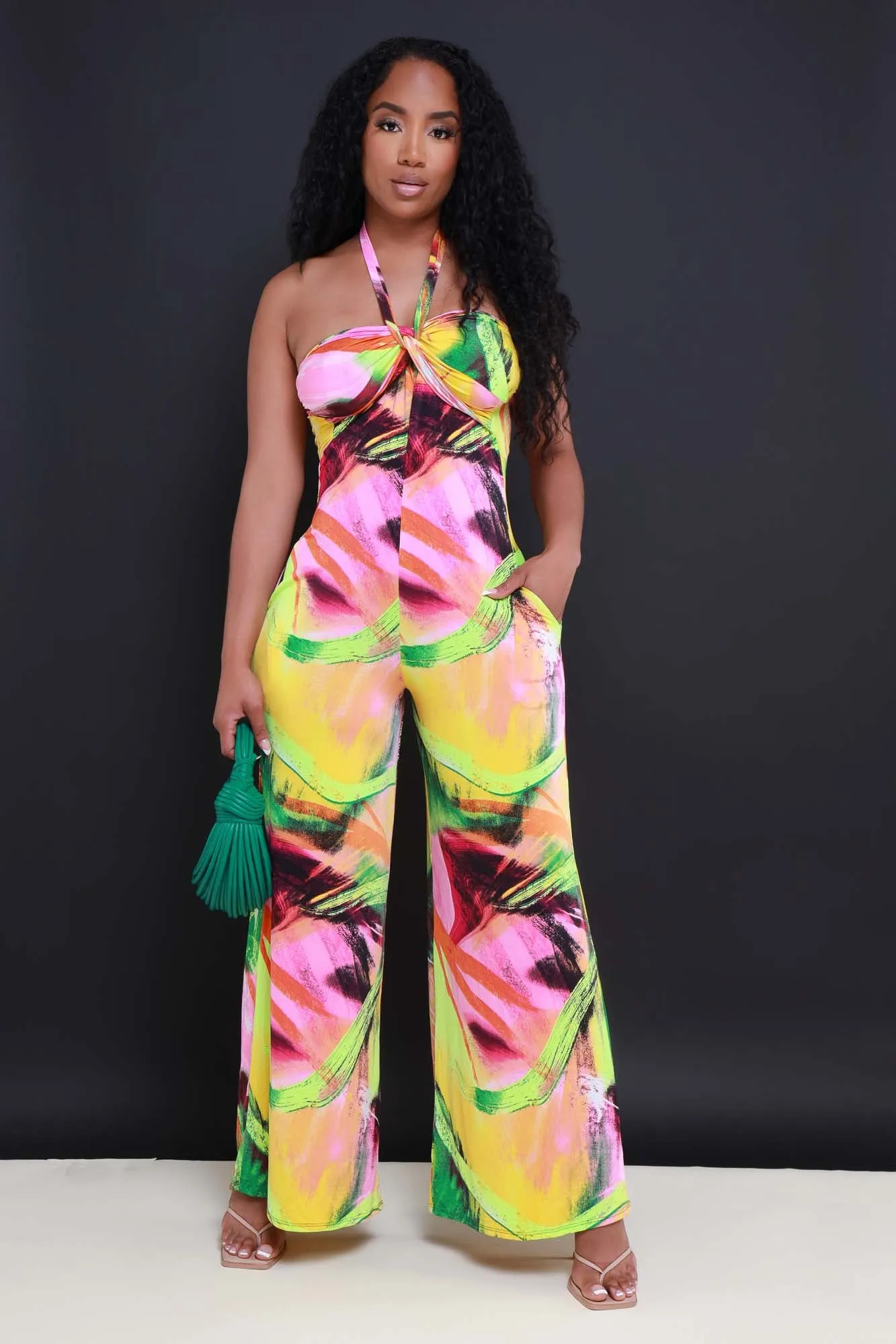 By The Coast Printed Jumpsuit - Fuchsia Multicolor sold by Swankaposh product image thumbnail 2