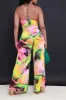 By The Coast Printed Jumpsuit - Fuchsia Multicolor sold by Swankaposh
