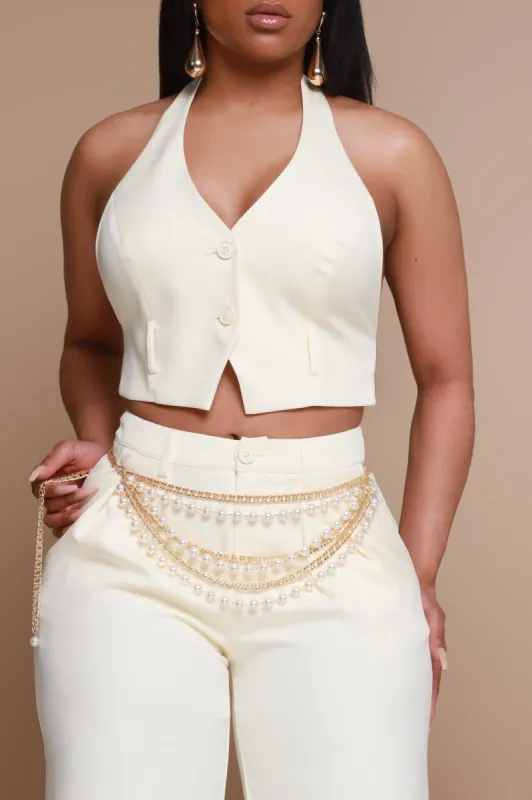 Tears Of Gold Pearl Embellished Belt - Gold sold by Swankaposh
