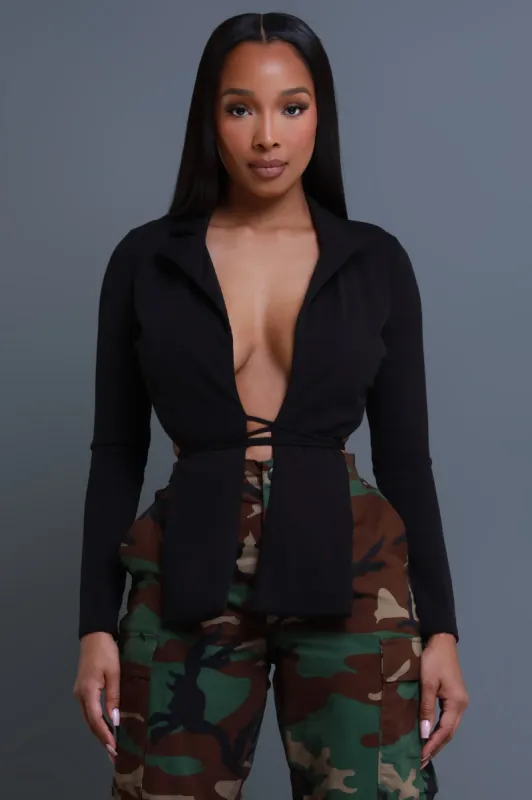 Call It Even Open Back Crop Top - Black sold by Swankaposh