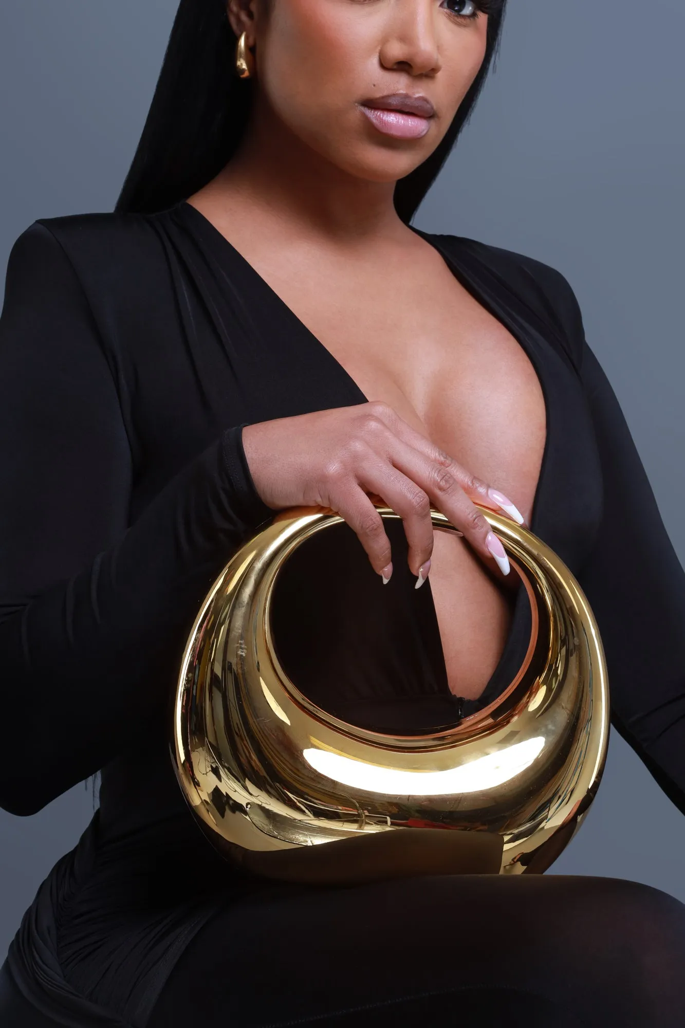 Looking Glass Metallic Evening Bag - Gold sold by Swankaposh product image thumbnail 2