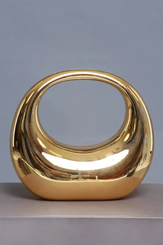 Looking Glass Metallic Evening Bag - Gold sold by Swankaposh