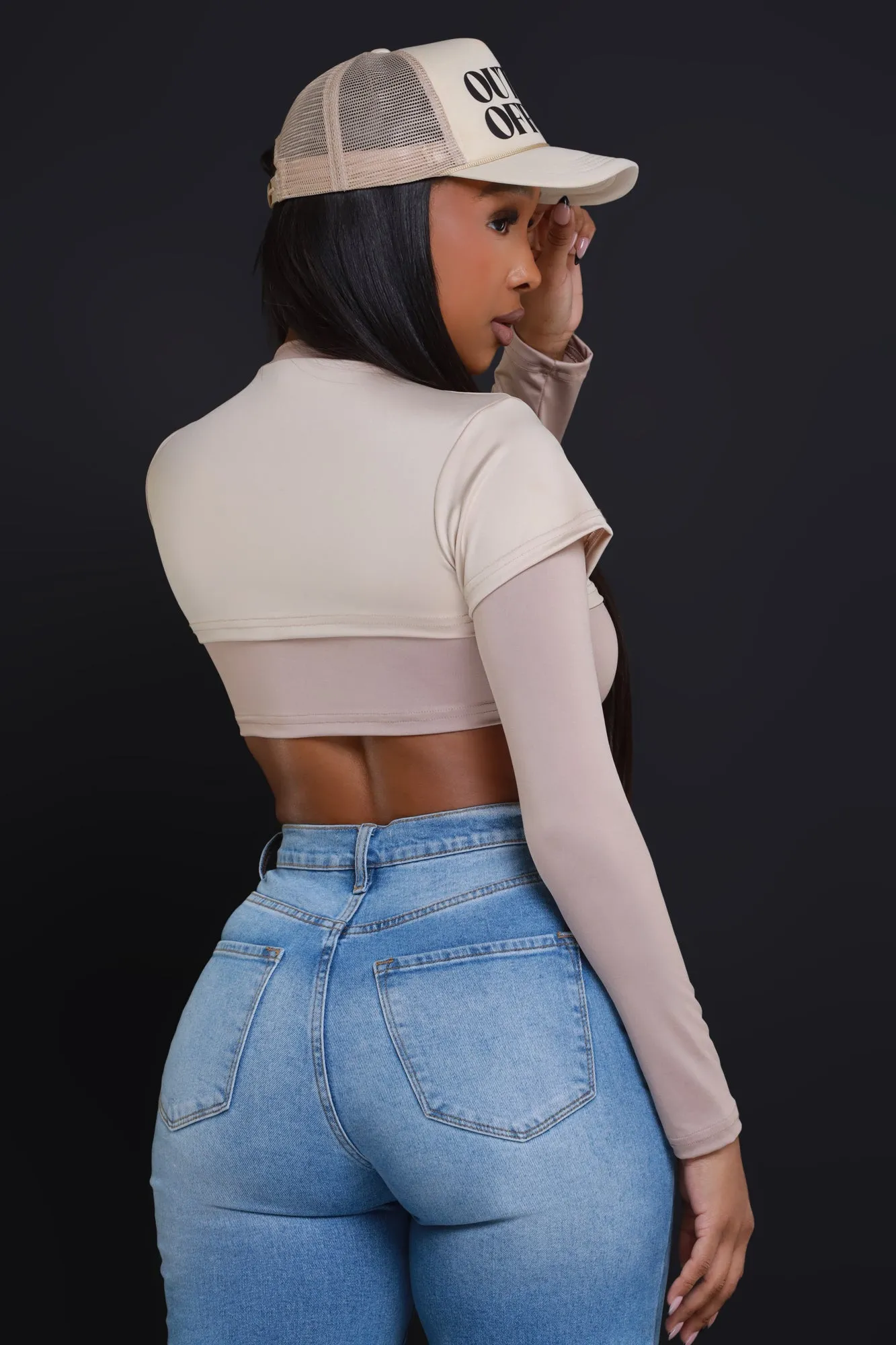 Dig Deeper Double Layer Crop Top - Khaki/Khaki sold by Swankaposh product image thumbnail 3