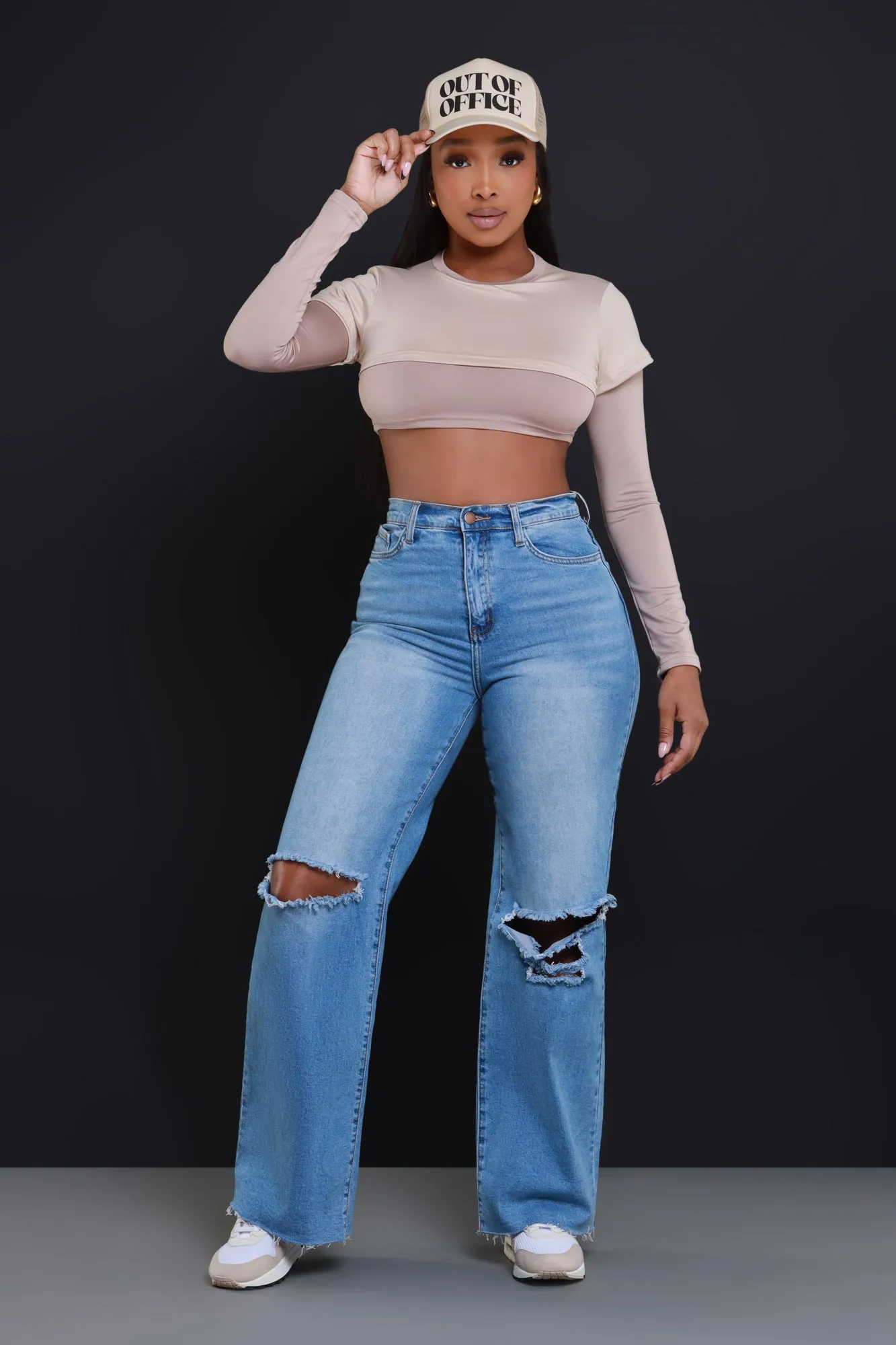 Dig Deeper Double Layer Crop Top - Khaki/Khaki sold by Swankaposh product image thumbnail 2
