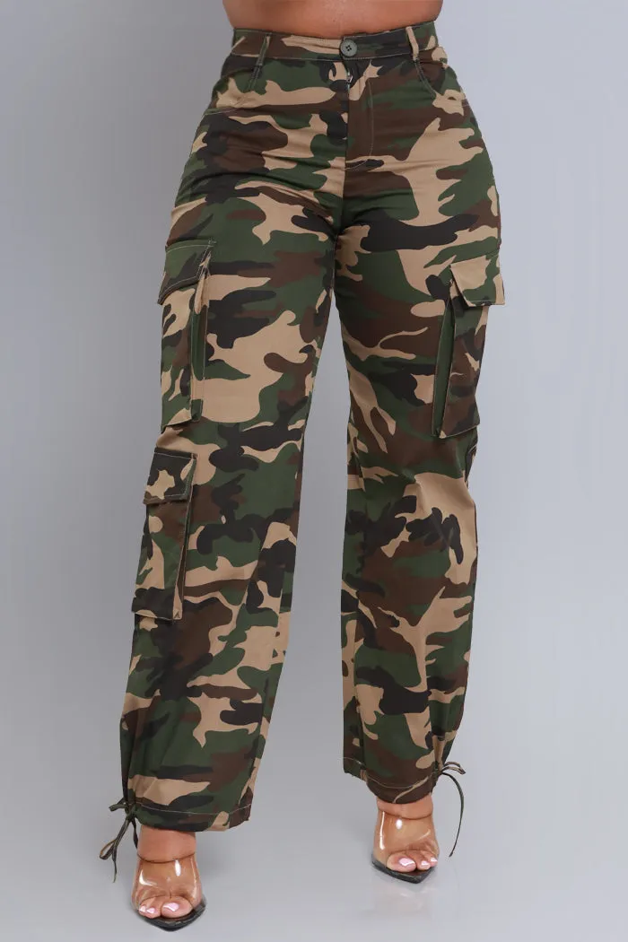 Line Up High Rise Cargo Pants - Camo Green sold by Swankaposh product image thumbnail 3