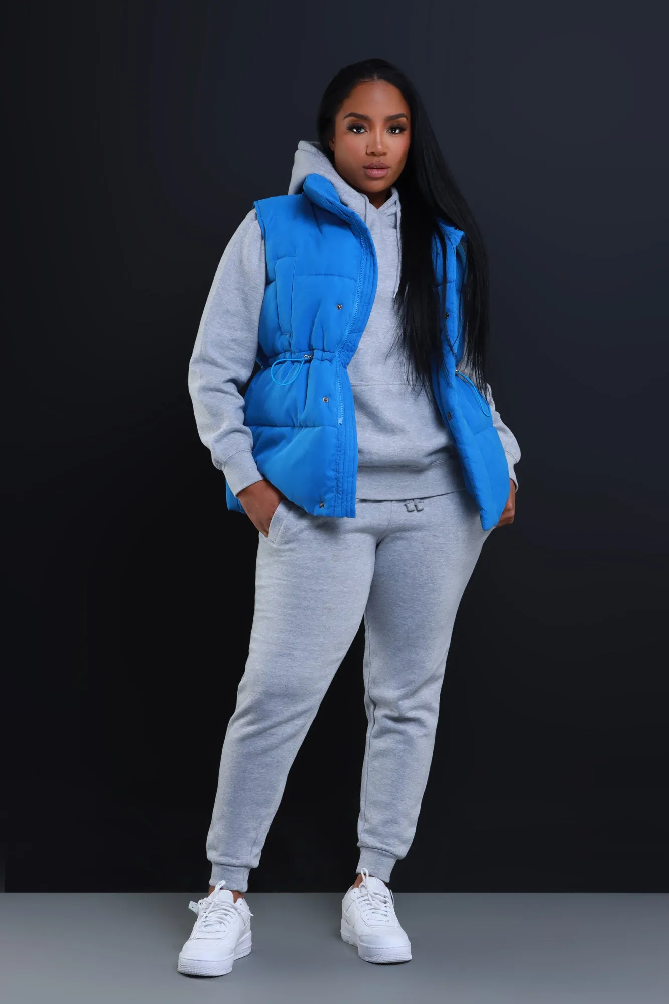 With The Crew Oversized Puffer Vest - Blue sold by Swankaposh product image thumbnail 4