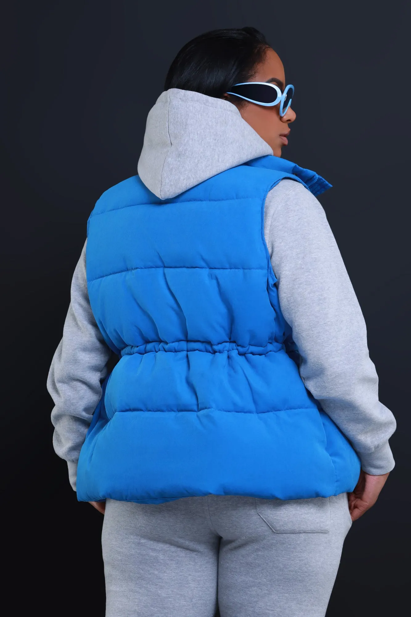 With The Crew Oversized Puffer Vest - Blue sold by Swankaposh product image thumbnail 3