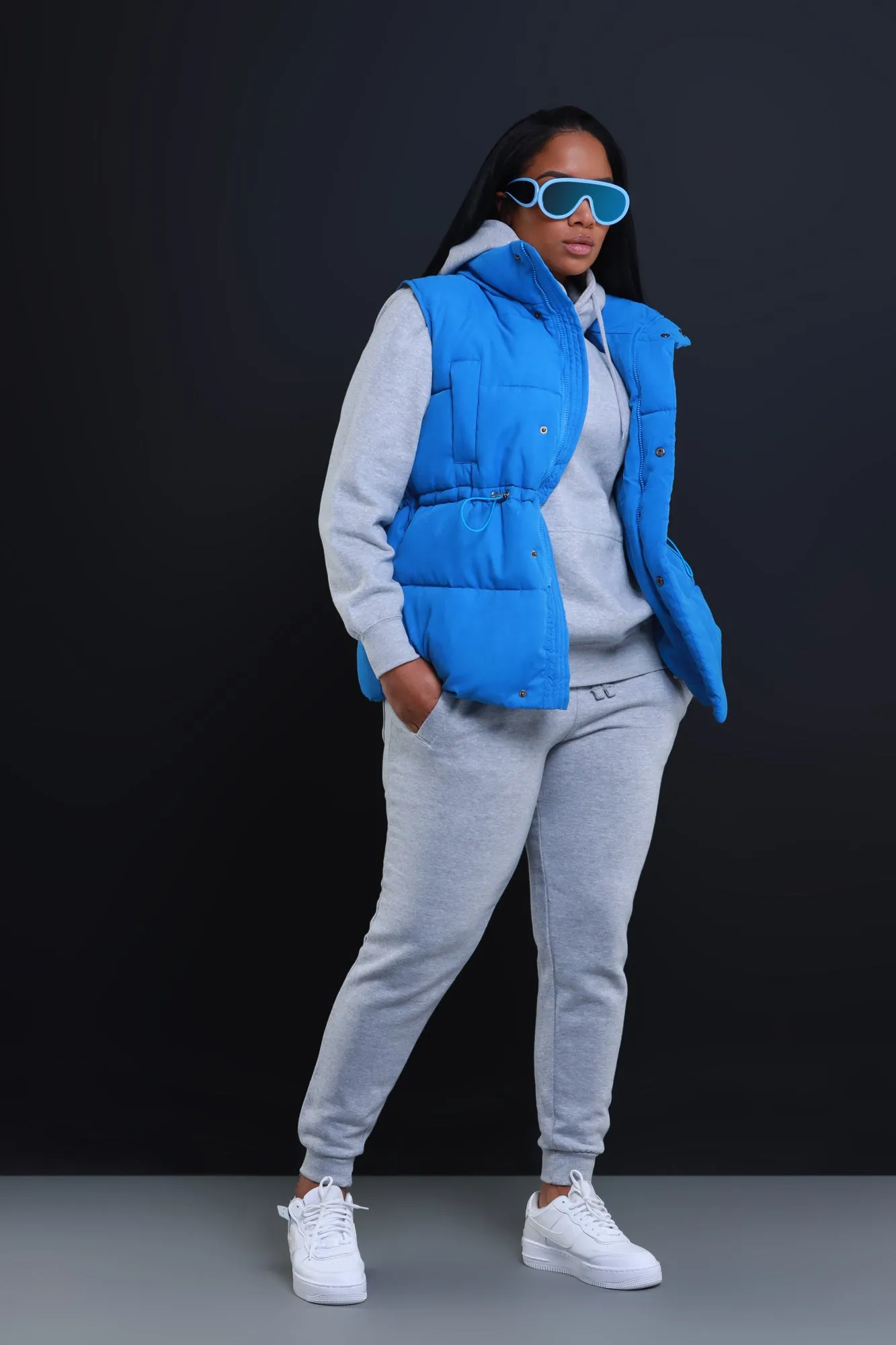 With The Crew Oversized Puffer Vest - Blue sold by Swankaposh product image thumbnail 2