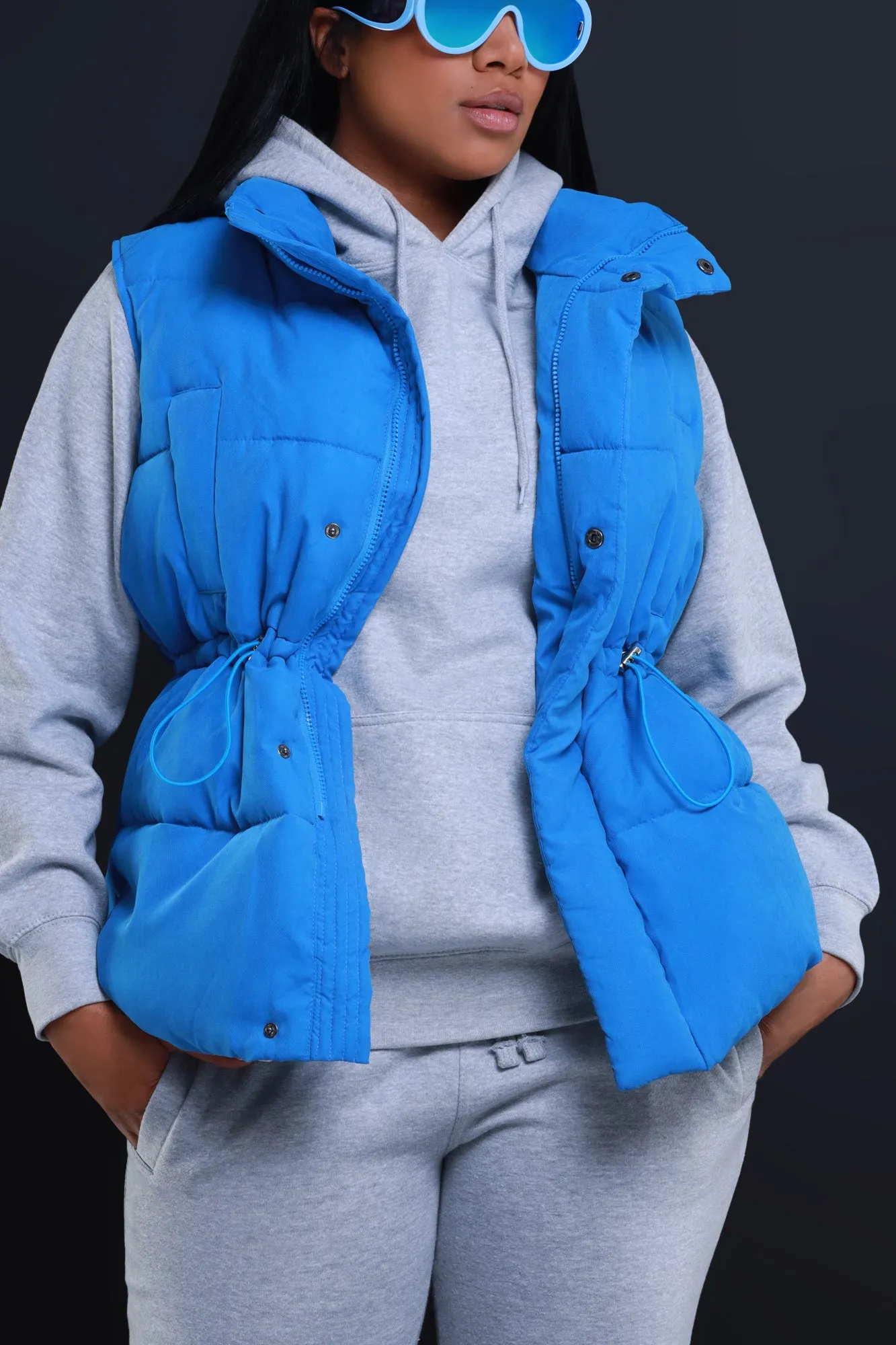 With The Crew Oversized Puffer Vest - Blue sold by Swankaposh product image thumbnail 5
