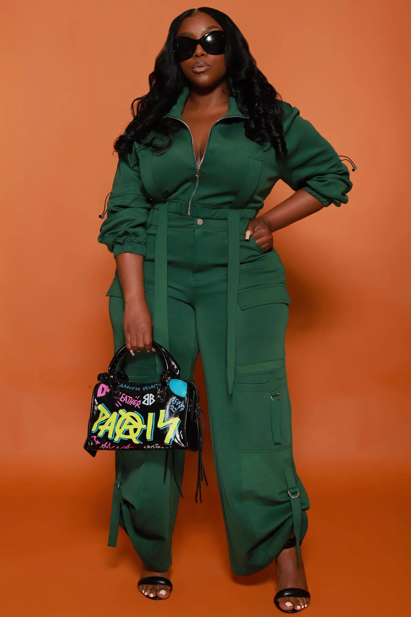 Fire Me Up Cropped Cargo Pants Set - Green sold by Swankaposh