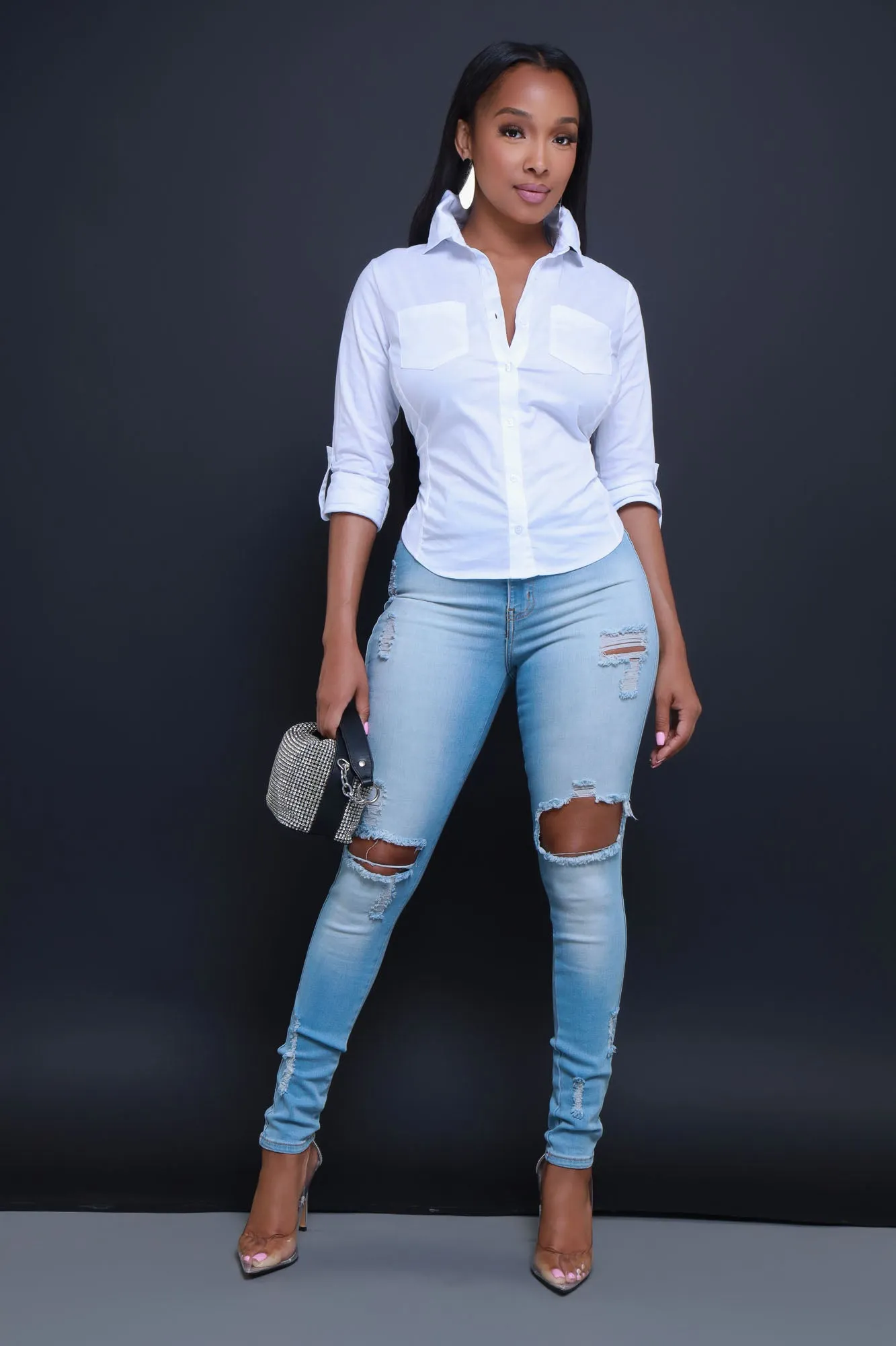 Tell Me About It Button Up Blouse - White sold by Swankaposh product image thumbnail 5