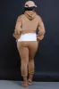 Excuse The Mess Layered Hooded Lounge Set - Mocha sold by Swankaposh
