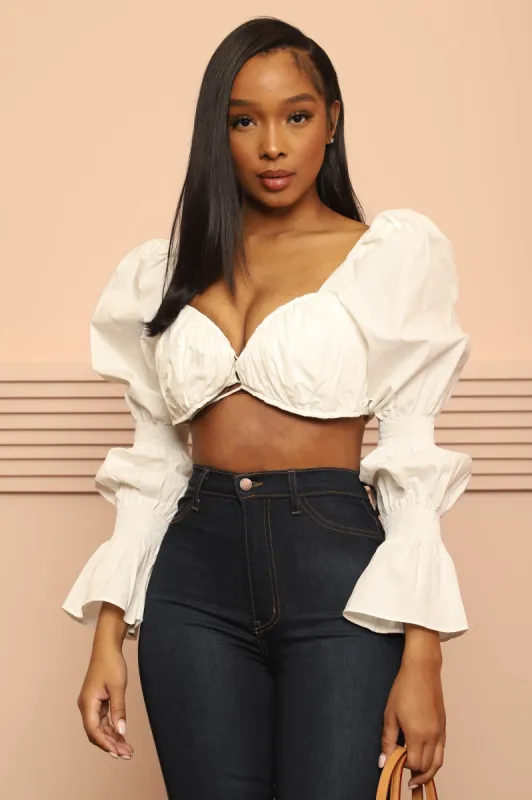 All About You Tie Up Crop Top - Off White sold by Swankaposh