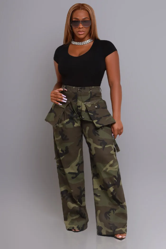 From There High Rise Cargo Pants - Camo Green sold by Swankaposh product image thumbnail 4