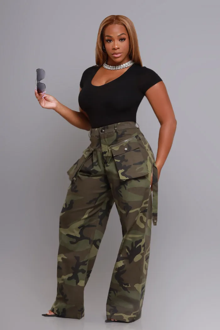 From There High Rise Cargo Pants - Camo Green sold by Swankaposh product image thumbnail 5