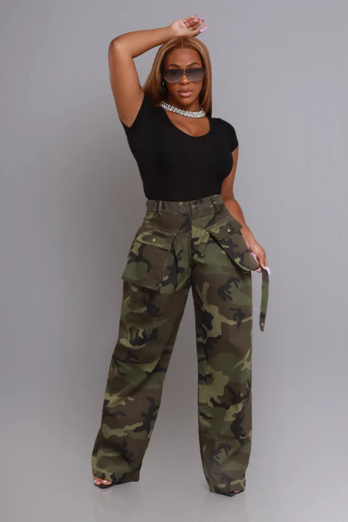 From There High Rise Cargo Pants - Camo Green sold by Swankaposh product image thumbnail 3