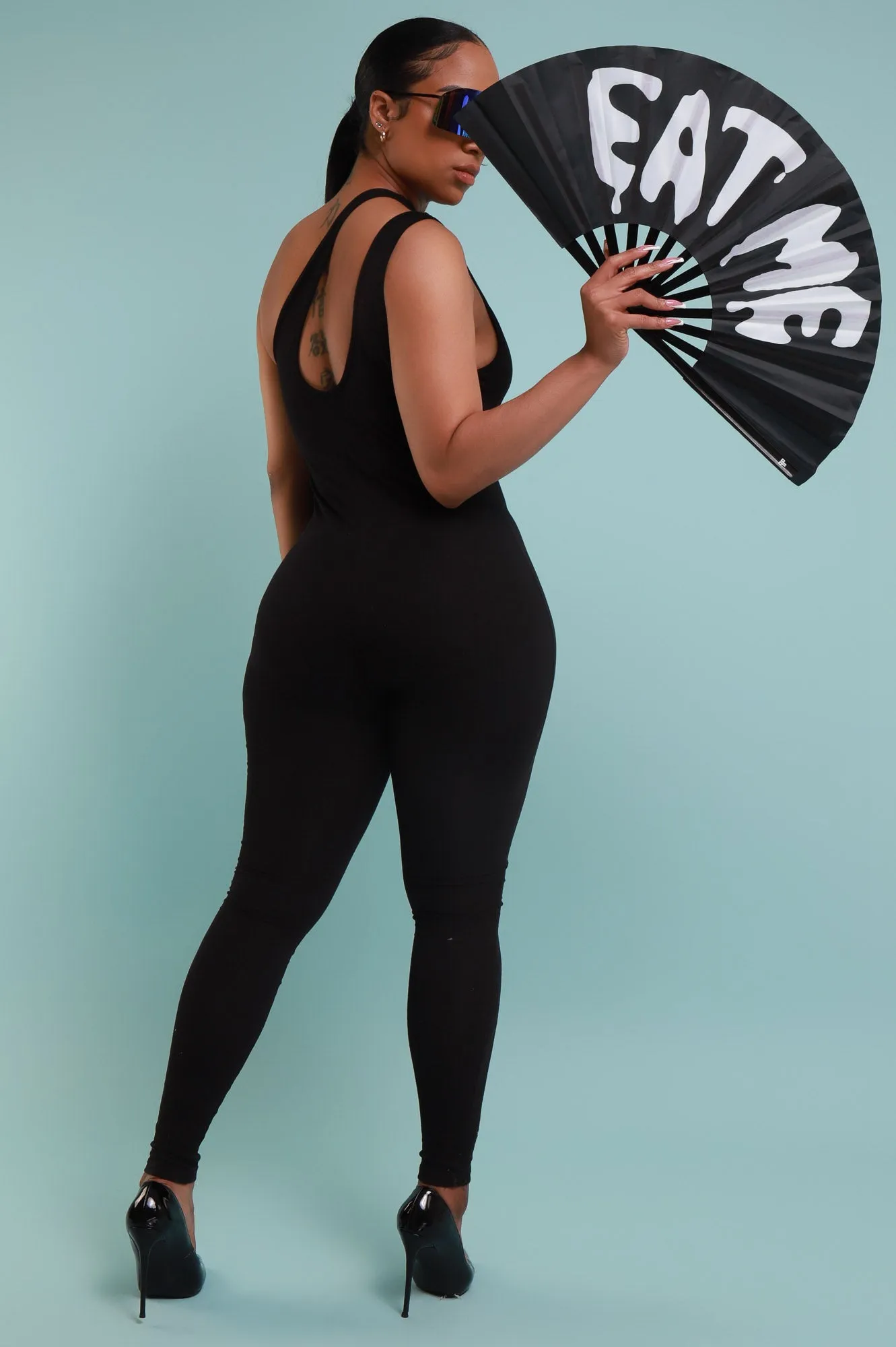 Number One Sleeveless Jumpsuit - Black sold by Swankaposh product image thumbnail 5
