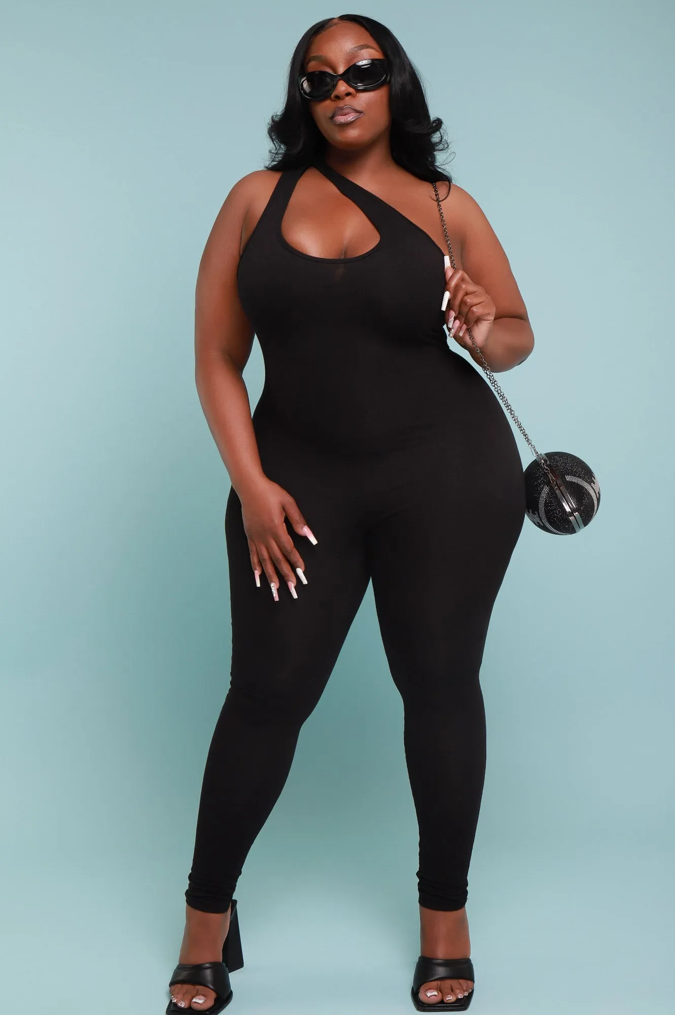 Number One Sleeveless Jumpsuit - Black sold by Swankaposh product image thumbnail 2