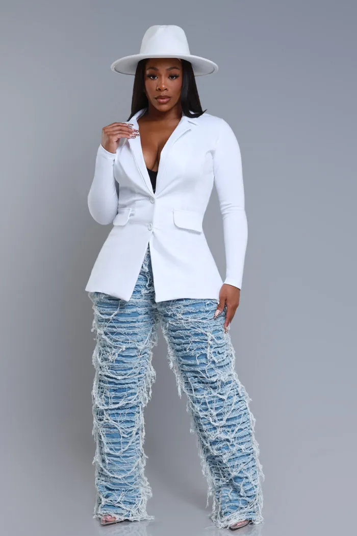 Tear It Up Ultra Distressed Wide Leg Jeans - Medium Wash sold by Swankaposh product image thumbnail 3