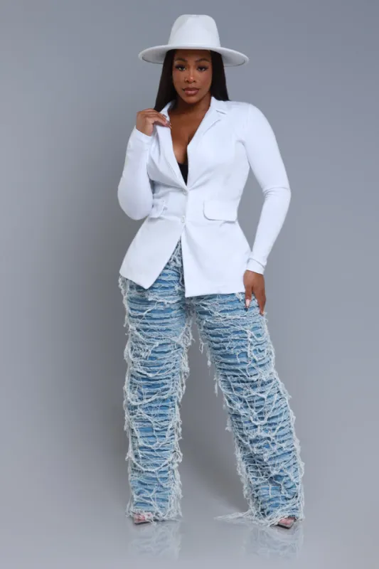 Tear It Up Ultra Distressed Wide Leg Jeans - Medium Wash sold by Swankaposh