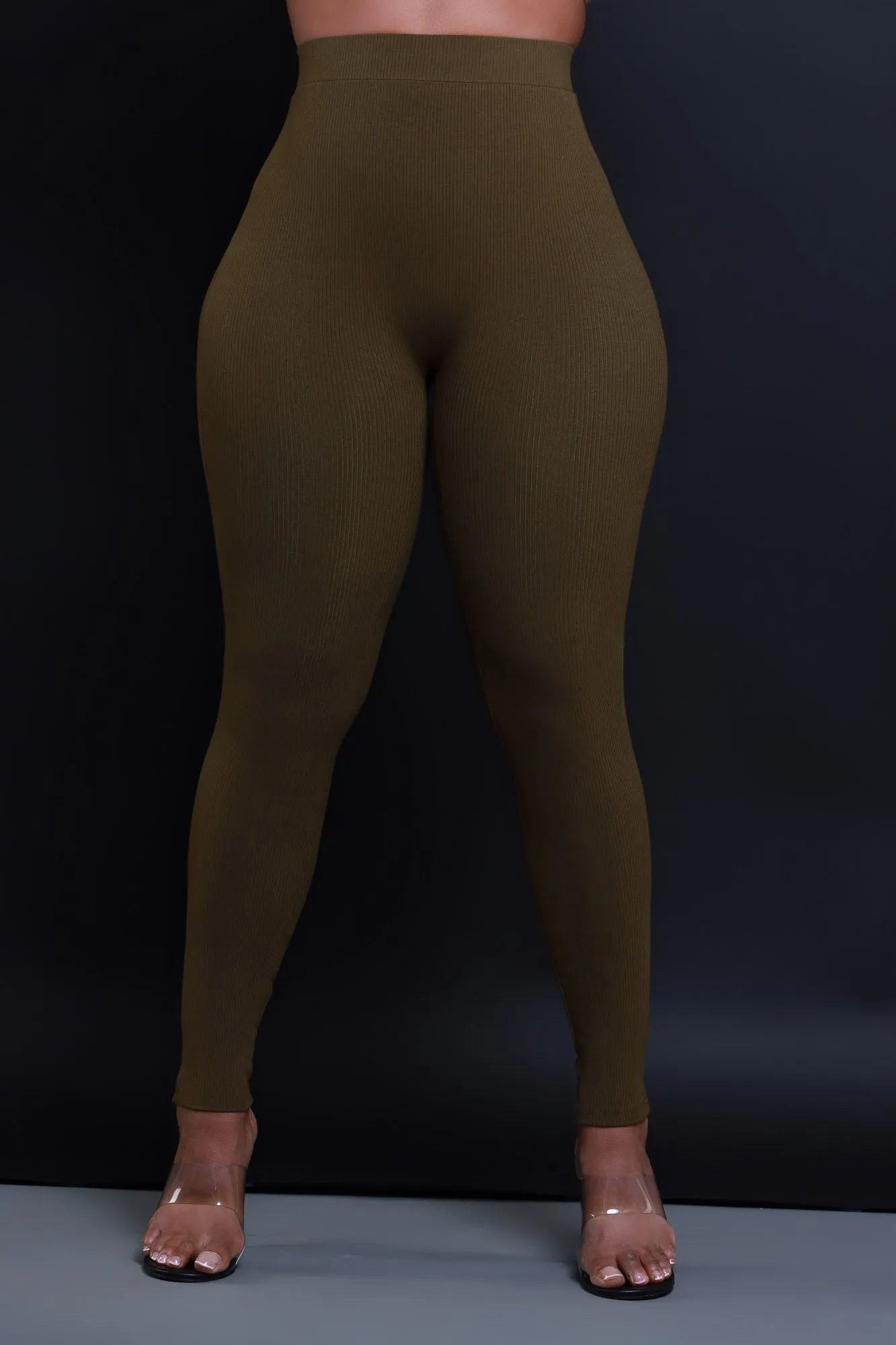 Sweet Tart Cellulite Deleter Ribbed Leggings - Olive sold by Swankaposh product image thumbnail 5