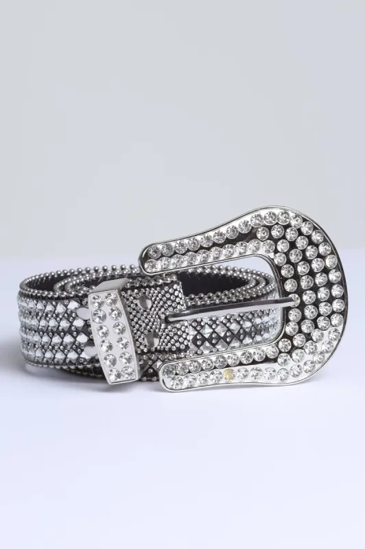 She Sparkles Western Rhinestone Belt - Silver sold by Swankaposh