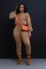 Who Said Ruched Hooded Jogger Set - Mocha sold by Swankaposh