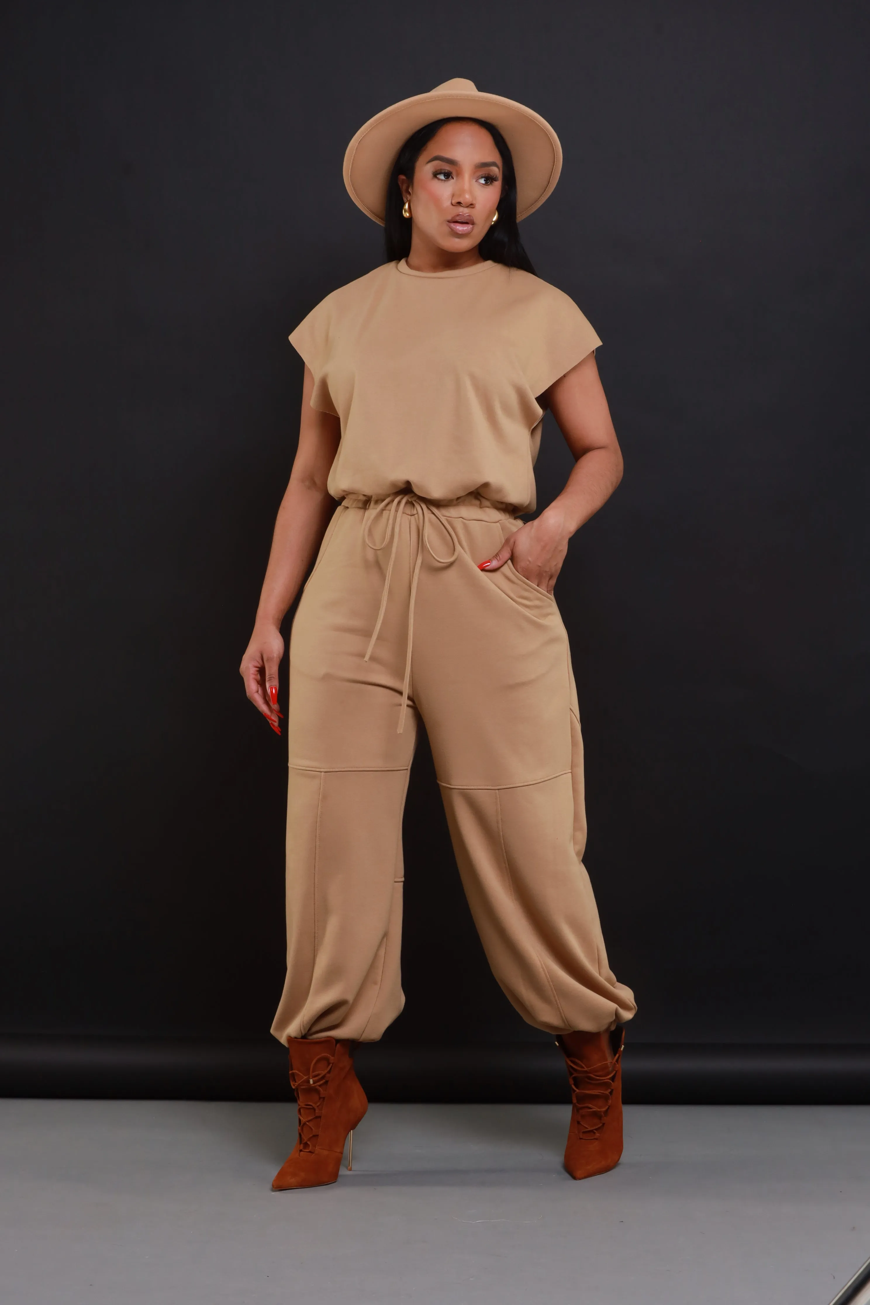 Who I Am Short Sleeve Jumpsuit - Mocha sold by Swankaposh product image thumbnail 4