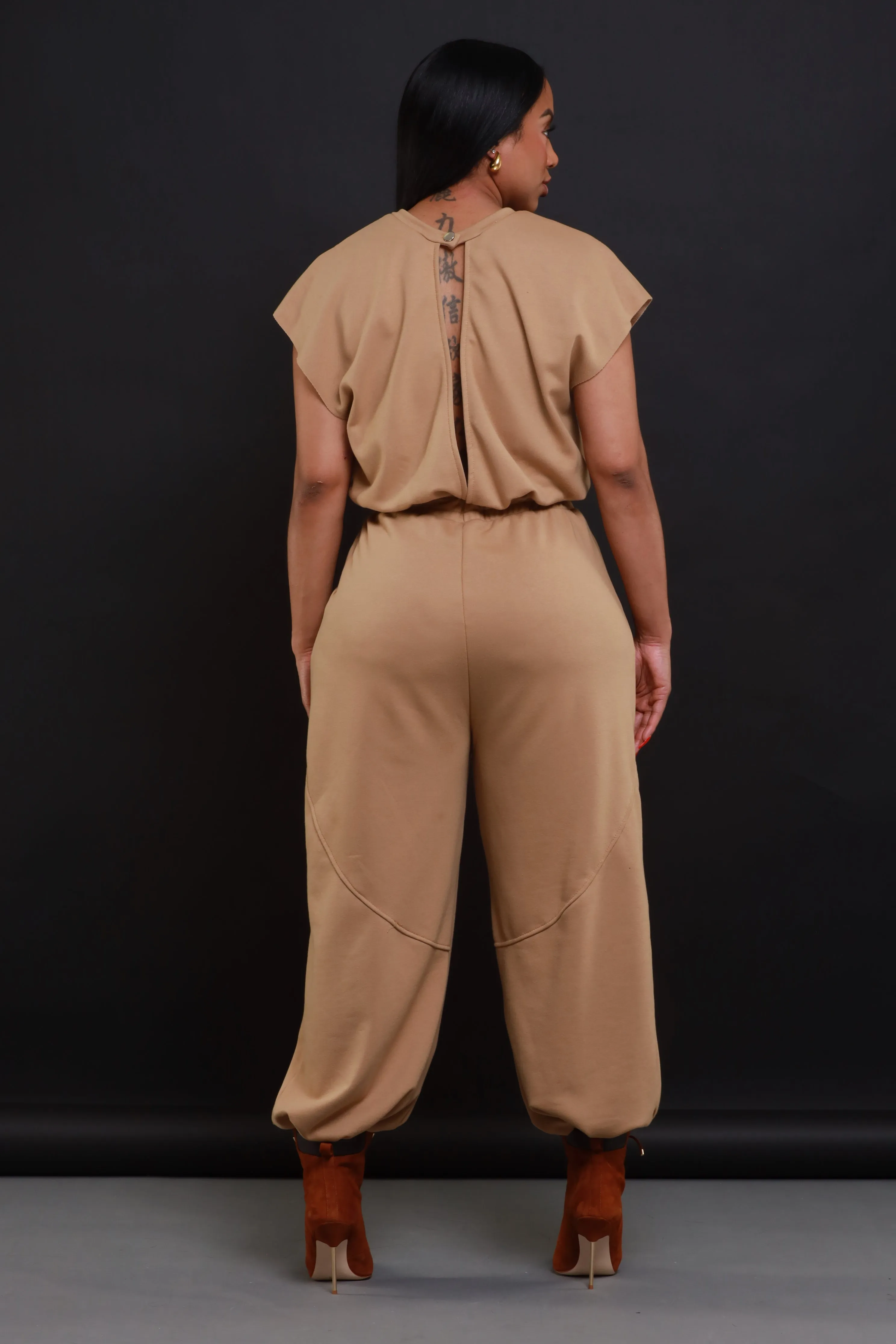 Who I Am Short Sleeve Jumpsuit - Mocha sold by Swankaposh product image thumbnail 3