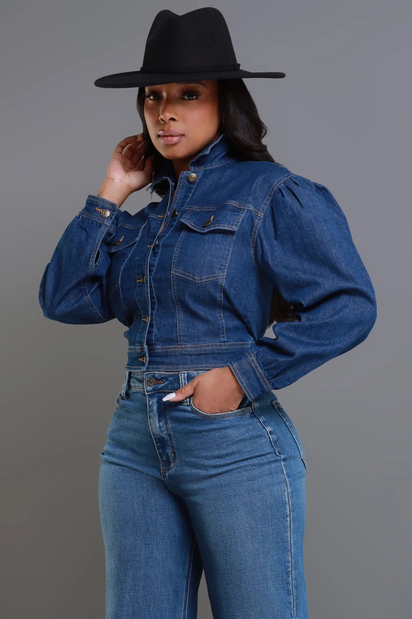 Be My Escape Denim Jacket - Dark Wash sold by Swankaposh product image thumbnail 4