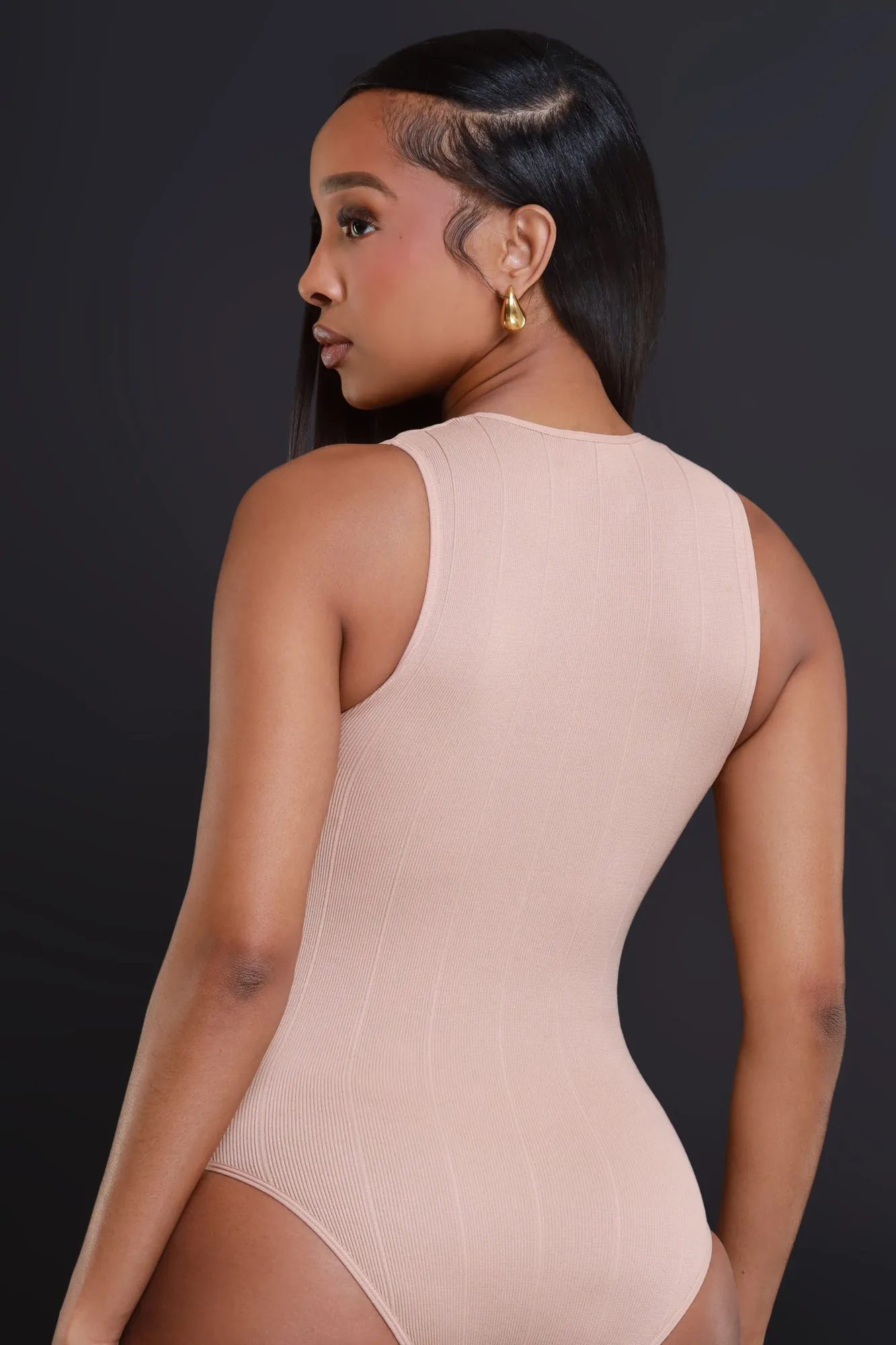 TBH Sleeveless Bodysuit - Taupe sold by Swankaposh product image thumbnail 3