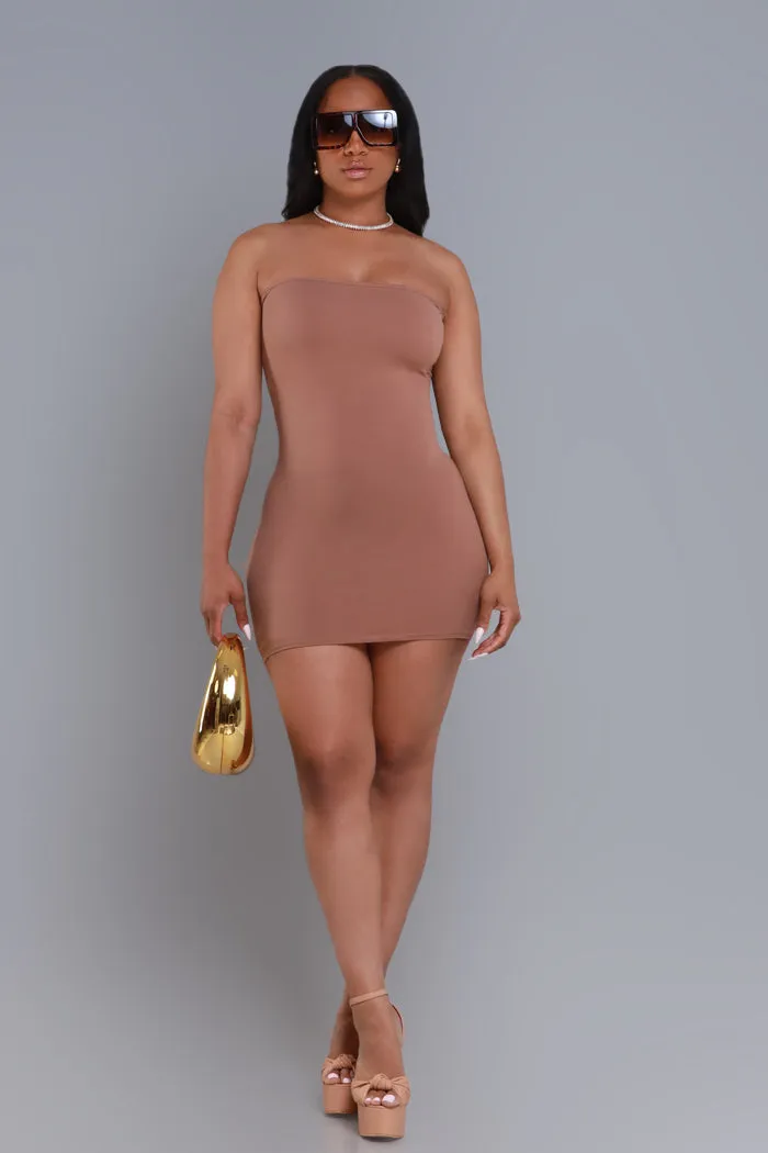 Nights Like This Strapless Mini Dress - Hazelnut sold by Swankaposh