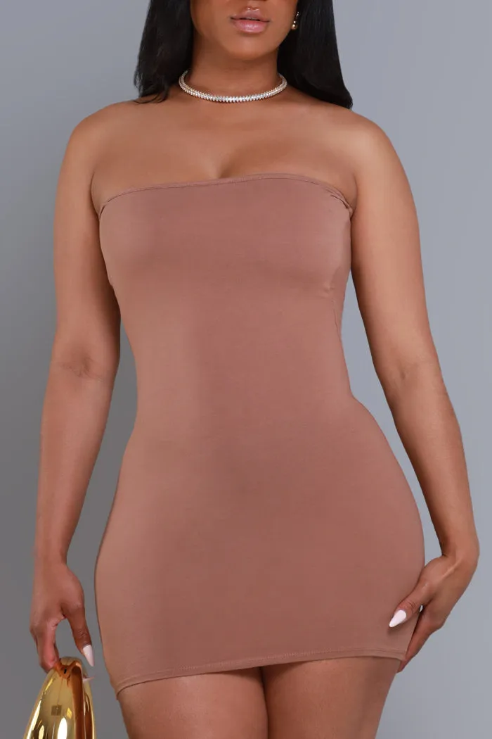 Nights Like This Strapless Mini Dress - Hazelnut sold by Swankaposh product image thumbnail 2