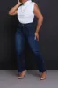 Tune Up High Rise Cropped Hourglass Jeans - Dark Wash sold by Swankaposh