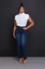 Tune Up High Rise Cropped Hourglass Jeans - Dark Wash sold by Swankaposh