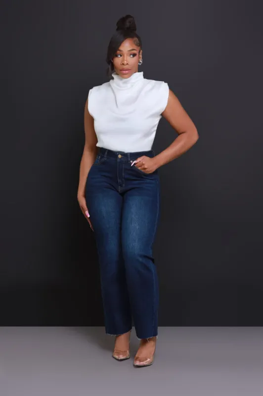 Tune Up High Rise Cropped Hourglass Jeans - Dark Wash sold by Swankaposh