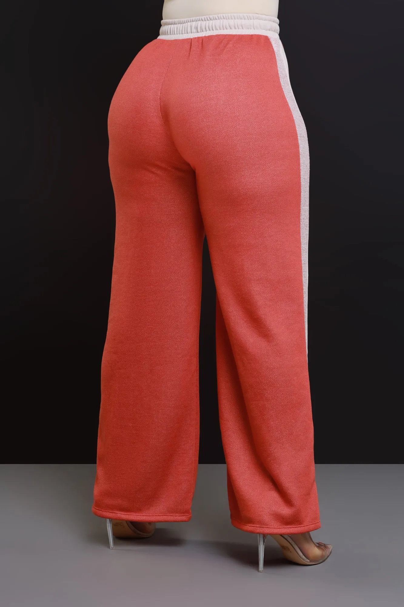 Slacking Off Wide Leg Striped Pants - Rust/Cream sold by Swankaposh product image thumbnail 3
